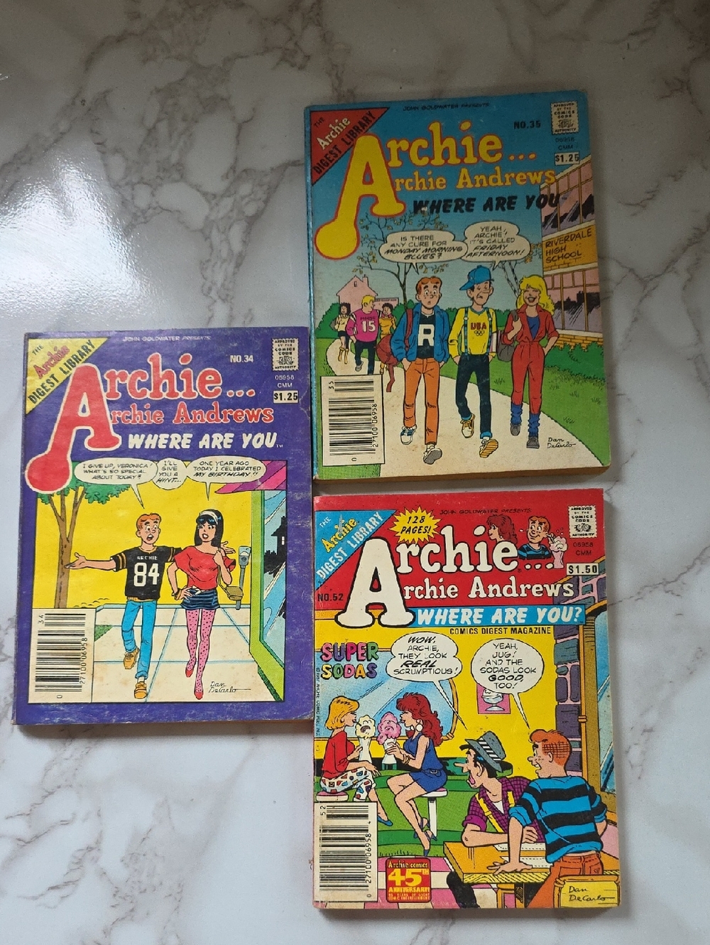 Vintage 3 issues Of Archie Andrews, Where Are You? comic Digest Comic Books